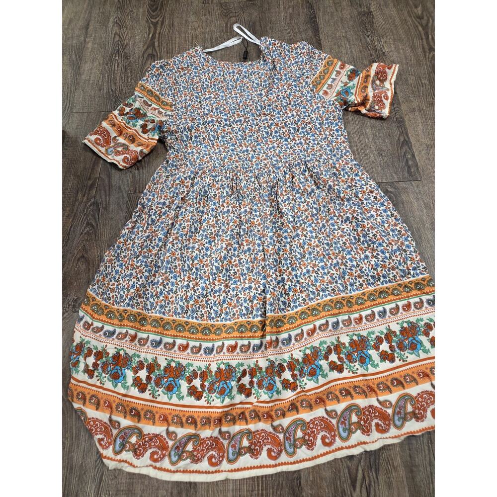 Caroline Morgan Australia Ditsy Floral Tassel Dress Bohemian Print Size 10 - Picture 5 of 5